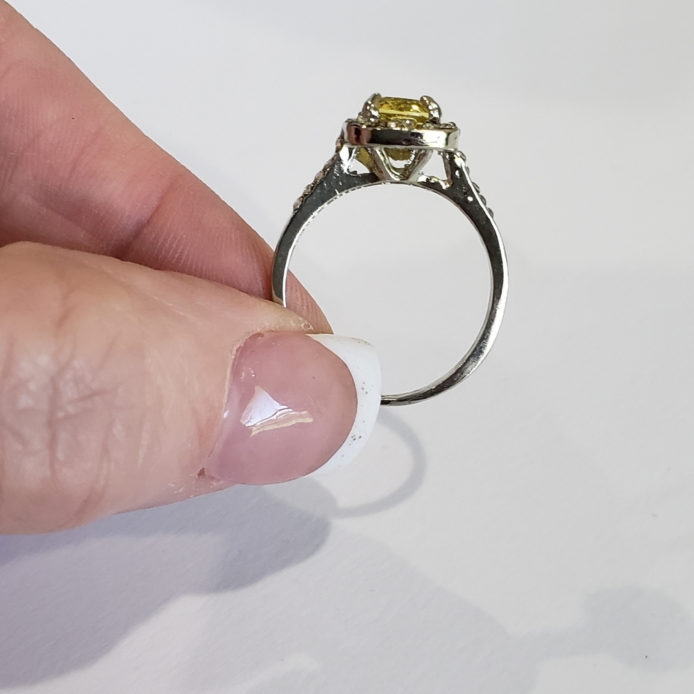 Citrine gemstone, CZ Rhinestone, Fashion RIng - Picture 4 of 16